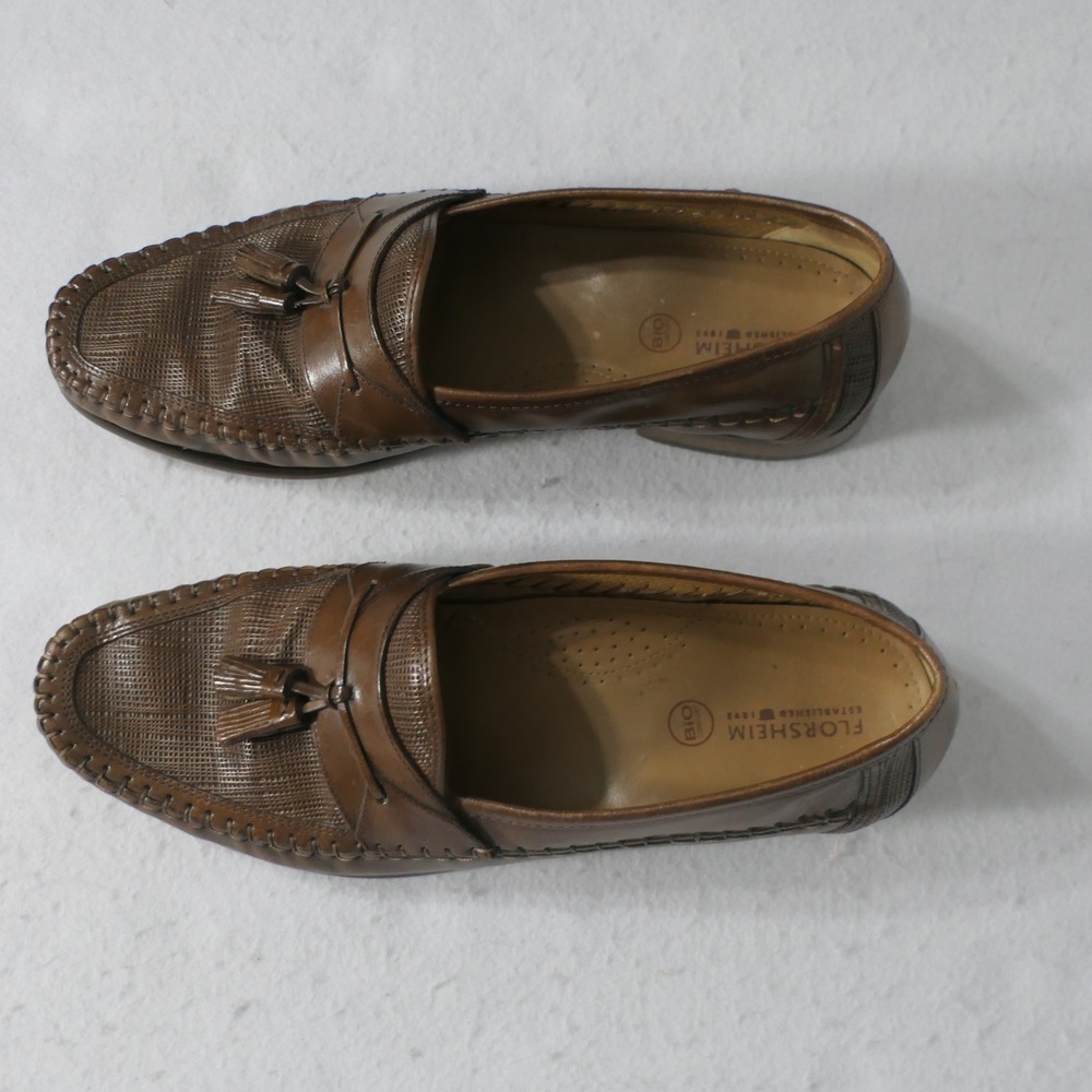Florsheim Mens Tassel Loafers 11.5 D Brown Leather Bio Comfort 12047 Oxford - Picture 2 of 11